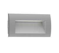 ledscom.de Aplique empotrable LED ZIBAL, downlight para exteriores, IP65, gris mate, 140 x 70mm, 3,3 W, 209lm, blanco cálido