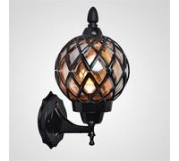 Aplique europeo Noilyn- - Lámpara de pared modelo bola retro Apliques del porche impermeable al aire libre Lámparas E27 vidrio aluminio tradicional,Lujo