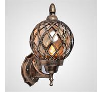 Aplique europeo Noilyn- - Lámpara de pared modelo bola retro Apliques del porche impermeable al aire libre Lámparas E27 vidrio aluminio tradicional,Lujo