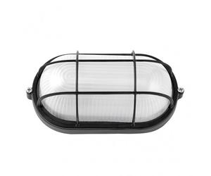 Aplique ext.oval aluminio apus grande 1xe27 negro 11,5x27,5x15,5 cm i