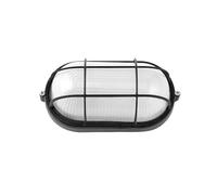 Aplique Ext. Oval Aluminio Apus Peq. 1xe27 Negro 9x21x10,5 Cm Ip44