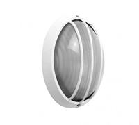 Aplique ext.oval aluminio aquila peq.1xe27 blanco 10,5x22x14 cm ip44