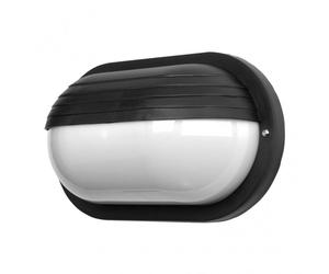 Aplique ext.oval canopus grande 1xe27 policarb.negro ip44 10x26x15 cm