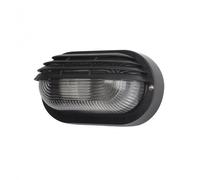 Aplique ext.oval canopus peq.1xe27 policarb.negro 10x20,5x11,5 cm ip4