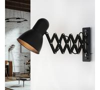 Aplique Extensible E27 Tijera con Conector Negro Wandleuchte Lámpara para Leer