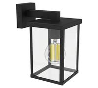 Philips Aplique pared exterior Bellini, cuadrangular negro, 23,6×17,4 cm, IP44, máx.25W