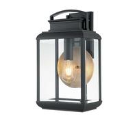 Aplique Exterior E27 Aluminio Vidrio 45,7 Cm Alto IP44 Gris Lámpara Entrada
