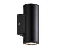 Aplique exterior yopol 2xgu10 negro cilindro policarbonato 18,6x7,6x9