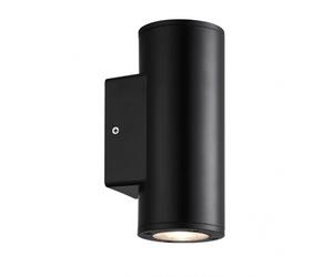 Aplique exterior yopol 2xgu10 negro cilindro policarbonato 18,6x7,6x9