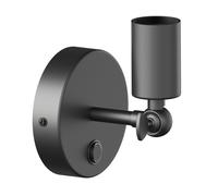 Aplique FETRO interruptor negro mate redondo 1x E27 max. 60W