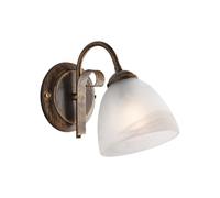 Aplique forjado 1 luz hierro marrón y oro cristal blanco