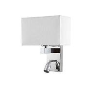 APLIQUE GABRIEL CROMO CON PANTALLA BLANCA + LECTOR LED