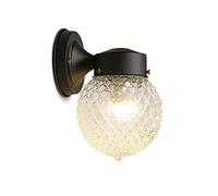 Aplique Industrial Moderno de Aluminio con diseño de Globo terráqueo, lámpara LED para iluminación de pasillos, porches y Casas de Campo, con Rejilla de Hierro Forjado y Vidrio Rayado, tamaño S, OneC