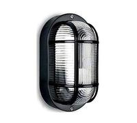 APLIQUE IP54 OVAL NEGRO 1XE27 40W 20x11,3 CM MOD. OVALO TARRAGONA Ø27 CM