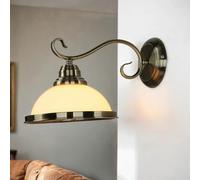 Aplique latón antiguo con pantalla de cristal aplique retro vintage art nouveau D:31 cm E27 aplique salón pasillo aplique antiguo