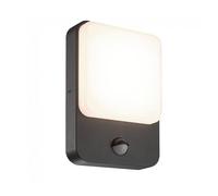wonderlamp - Aplique exterior LED con sensor de luz y movimiento Dei 8W, Luz Neutra, IP54, Lámpara Exterior Moderno, Antracita