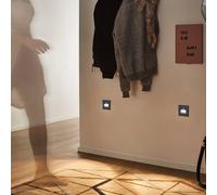 Aplique LED con sensor para empotrar en pared Paulmann Edge Quadro negro 8 cm