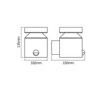 OSRAM Aplique de exterior cilíndrico ENDURA Style con sensor de 150 mm, 3000 K, 660 lm, 6 W, diseño moderno en acero inoxidable, IP44 para entradas y fachadas.