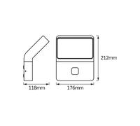 Aplique LED con sensor para exterior ENDURA STYLE WIDE de OSRAM, gris oscuro