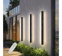 Aplique LED de pared para exteriores, IP65, impermeable, minimalista, para porche, 9 W, regulable con control remoto, paquete de 2