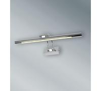 Aplique LED de pared para iluminar cuadros, espejos, murales, etc, led 9W estilo tradicional y elegante, luz cálida 3000K, Cromo Brillante, articulado y giratorio. 50cm