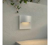 Aplique LED empotrable Lindby Alune, blanca, curvada, 8 x 8 cm, IP65