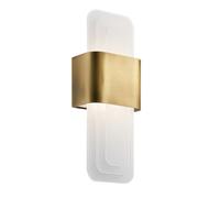 Aplique LED Metal Cristal H: 43,2 CM En Latón Blanco 3000K Wandleuchte Pasillo