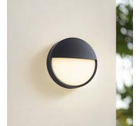 Aplique LED para exterior Arcchio Gravo, Ø 25 cm, negra, IP65