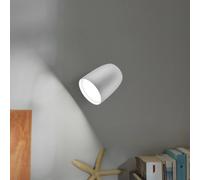 Aplique LED para exterior Bover Nut, blanco, aluminio/acero, altura 13,5 cm True