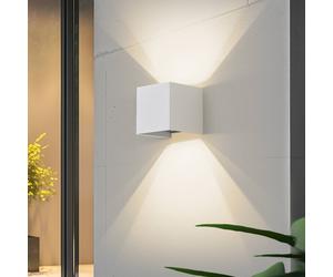 Aplique LED para exterior Lindby Smart Dara, 10 cm, blanco, CCT Tuya