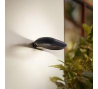 Aplique LED para exterior LOOP de Lucande, negro, IP44, metal