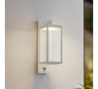 Aplique LED para exterior Lucande «Ferdinand», blanca, con sensor, 38 cm