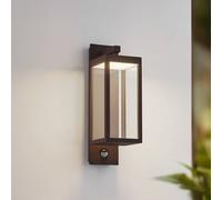 Aplique LED para exterior Lucande «Ferdinand», color óxido, con sensor, IP54