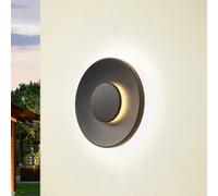 Aplique LED para exterior Lucande Kayana, negro, aluminio, 24 cm