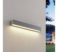 Aplique LED para exterior Lucande Lengo, 50 cm, plateada, hacia abajo, 3000 K