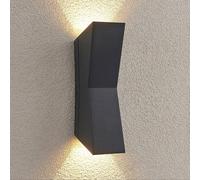 Aplique LED para exterior Lucande Maniela, luz hacia arriba/hacia abajo