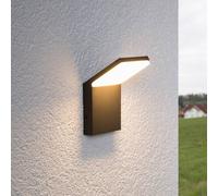 Aplique LED para exterior Lucande Nevio, 17 cm, antracita, aluminio