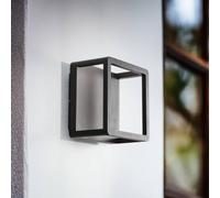 Aplique LED para exterior Lucande Thorvid, altura 18 cm, negro