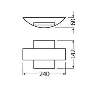 OSRAM ENDURA Style Shield Square luz exterior LED bidireccional gris oscuro aluminio, IP44, para fachadas/entradas