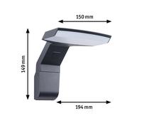 Aplique LED para exterior Paulmann Zenera, 2.200 K, antracita, IP44