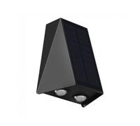 wonderlamp - Aplique LED Solar con sensor crepuscular Taner, Negro, Luz cálida 3000K, IP54