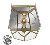 Aplique de pared metal color dorado serie lente 26cm