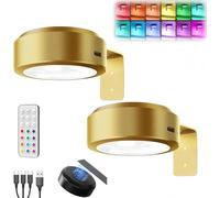 Aplique Luz Cuadros Sin Cable, Lampara Pared Recargable USB Focos LED Cuadro Mando a Distancia Luces Expositores Batería Lámpara Imagen Inalámbrica Luz Adhesiva Pared para Vitrina