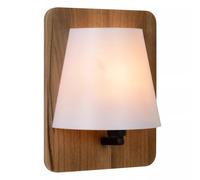 Aplique Madera Salón E14 H:25CM Natural Blanco Anguloso Wandleuchte