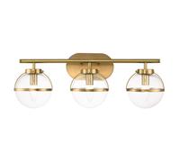 Aplique Malo IP44 60,6 CM Largo En Latón Antiguo Bola Pantalla Luz de Pared