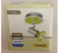 Aplique Masivo Foxy 54430/33/10 Acero Y Vidrio Verde Foco Individual De Pared