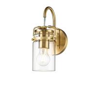 Aplique Metal Cristal 29,2 CM Alto En Latón Industrial Diseño E27 Wandleuchte
