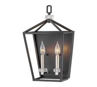 Aplique Metal Cristal 43,1 CM Alto Negro Níquel E14 2-flammig Wandleuchte