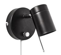 Aplique Metal GU10 B: 11 CM Pequeño Negro Con Cable Lámpara para Leer Pared