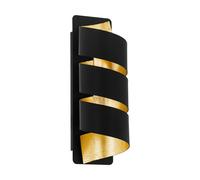 Aplique Moderno Design Negro Y Hoja Oro A 1 Luz GL0363